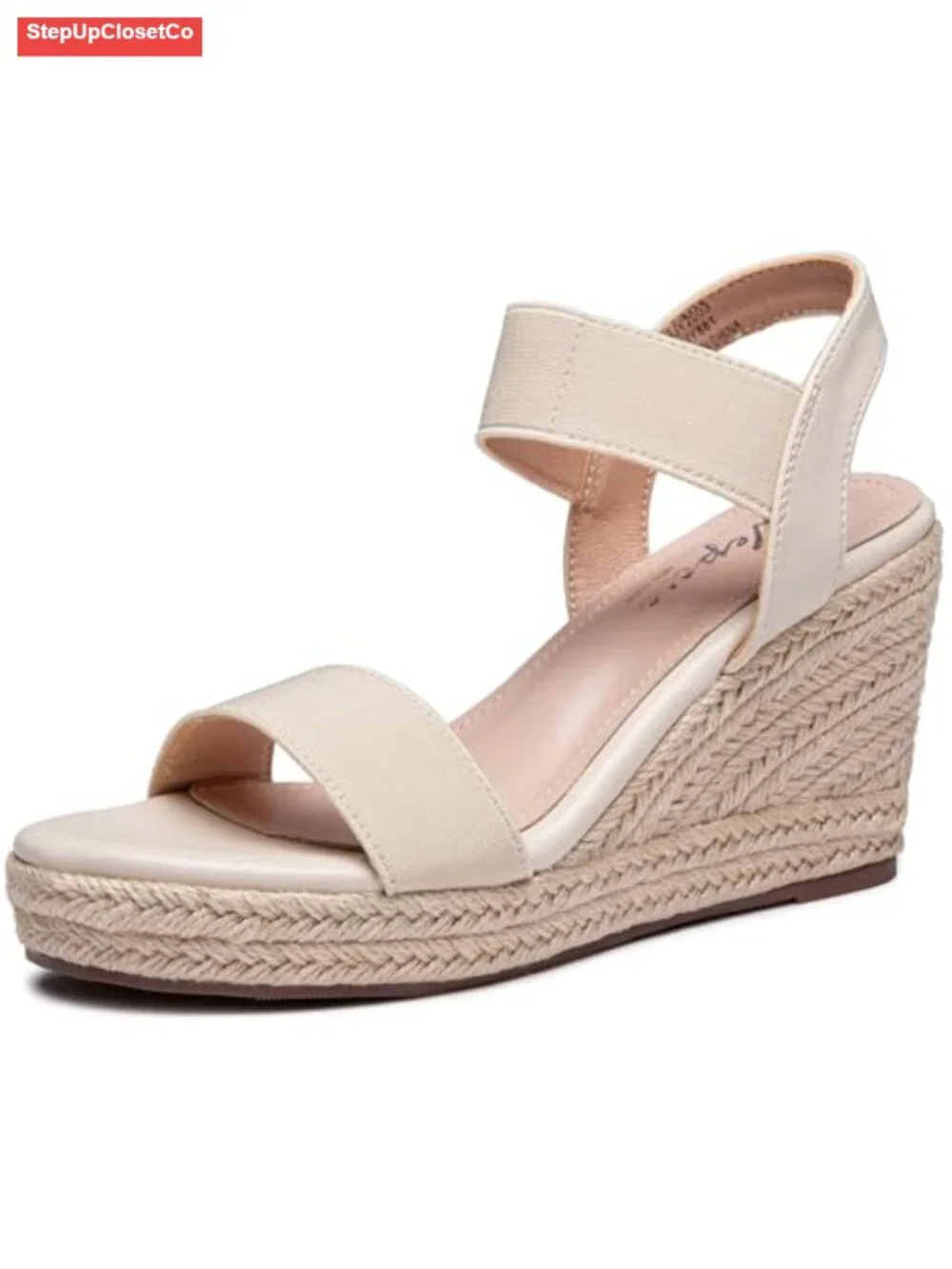 Open Toe Espadrille Wedge Sandals with Ankle Strap - Platform, Dressy Casual